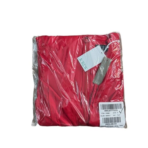 NWT J CREW Plunge smocked-waist dress in cotton poplin in “Vintage Red” - Picture 8 of 8